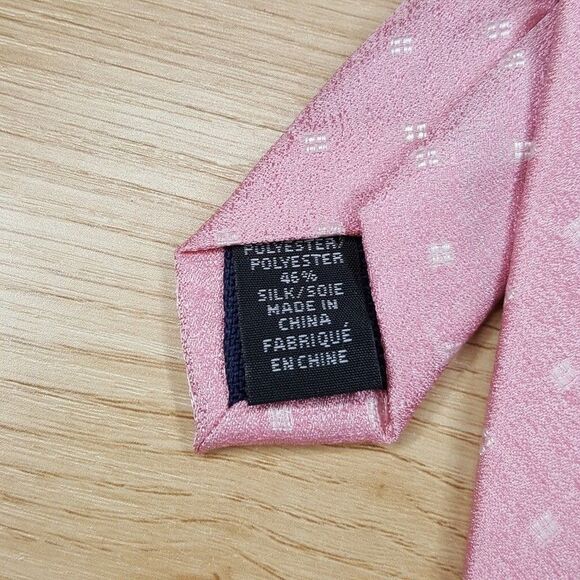 MICHAEL KORS Mens Neck Tie Pink Diamond Geo Classic Pointed Silk Blend - Picture 4 of 6